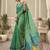 green premium cotton blend natural texture saree