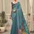 Blue premium cotton natural texture saree