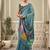 Blue premium cotton natural texture saree