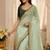 women's satin silk blend with elegant border party wear designer saree