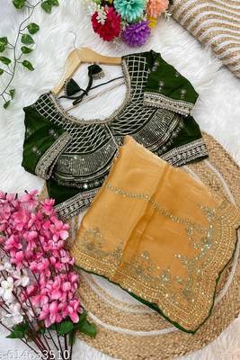 women's satin silk blend with elegant border party wear designer saree 5