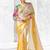 Cream premium luxe silk blend & organza designer saree