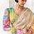 Cream premium luxe silk blend & organza designer saree