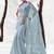 Blue premium luxe silk blend & organza designer saree