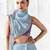 Blue premium luxe silk blend & organza designer saree