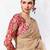 Beige premium luxe silk blend & organza designer saree