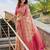Beige designer woven saree with matching blouse