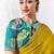 Yellow premium luxe silk blend & organza designer saree