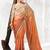 Peach premium luxe silk blend & organza designer saree