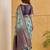Sky blue designer woven saree with matching blouse