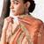 Peach premium luxe silk blend & organza designer saree