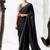 Black premium luxe silk blend & organza designer saree