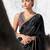 Black premium luxe silk blend & organza designer saree