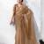 Beige premium luxe silk blend & organza designer saree
