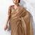 Beige premium luxe silk blend & organza designer saree