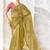Olive premium luxe silk blend & organza designer saree