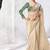 Cream premium luxe silk blend & organza designer saree
