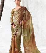 Bronze premium luxe silk blend & organza designer saree