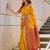 Yellow designer woven saree with matching blouse