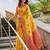 Yellow designer woven saree with matching blouse
