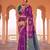 Purple premium soft silk blend designer saree with zari woven border & rich pallu