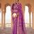 Violet premium soft silk blend designer saree with zari woven border & rich pallu