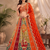 multicolor Color Print,Mirror,Dori,sequins Work silk blend Lehenga choli set   