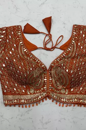 multicolor Color Print,Mirror,Dori,sequins Work silk blend Lehenga choli set   