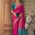 Pink soft silk blend designer saree with zari woven border & heavy pallu