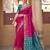 Pink soft silk blend designer saree with zari woven border & heavy pallu