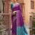 Purple soft silk blend designer saree with zari woven border & heavy pallu