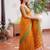 Yellow premium soft silk blend designer saree with zari motifs & rich border