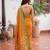 Yellow premium soft silk blend designer saree with zari motifs & rich border