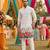 Off white digital print men's kurta with crochet sequin work