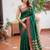 Green premium soft silk blend designer saree with zari motifs & rich border