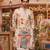 Cream digital print men's kurta with crochet sequin work