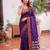 Purple premium soft silk blend designer saree with zari motifs & rich border
