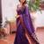 Purple premium soft silk blend designer saree with zari motifs & rich border