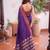 Purple premium soft silk blend designer saree with zari motifs & rich border