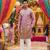 Mauve digital print men's kurta with crochet sequin work