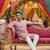 Mauve digital print men's kurta with crochet sequin work