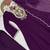 plum color embroidery sequin work with ready-made lace border faux georgette gown set