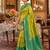 teal blue premium silk blend designer saree with woven zari motifs & heavy pallu with unstitch blouse