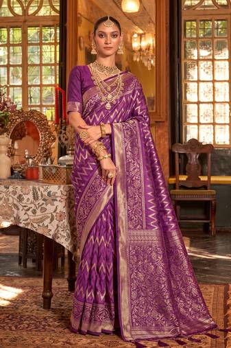 teal blue silk blend designer saree with woven zari motifs & heavy pallu with unstitch blouse
