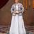 White Premium Rayon Lehenga Blouse & Koti Set