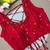 Red navratri handwork mirror blouse
