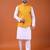 W&g pure cotton men nehru jacket mustard
