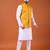 W&g pure cotton men nehru jacket mustard