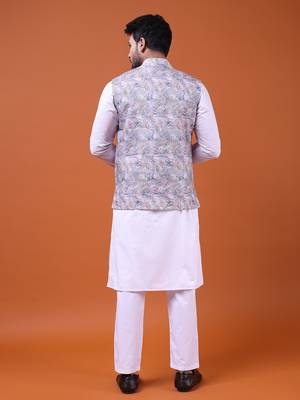 W&g cotton blend men nehru jacket multicolour 5