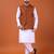 W&g poly dupian men nehru jacket rust